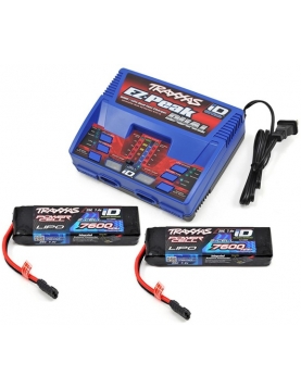 Traxxas EZ-Peak 2S "Completer Pack" Dual Multi-Chemistry Battery Charger w/Two Power Cell 2S Batteries (7600mAh)