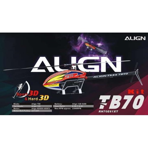 Align T-Rex TB70 Electric Helicopter Kit (Orange) ...